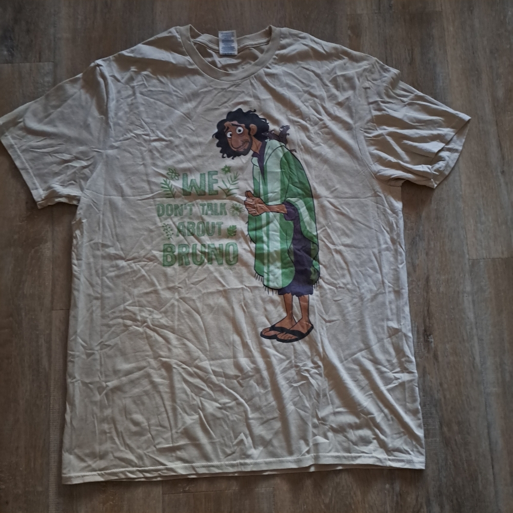 DELTA T-Shirt Disney "We Don't Talk about Bruno" Tan Men's Size XL NWOT